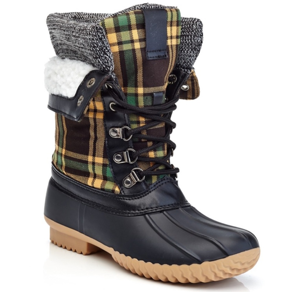 Henry Ferrera Plaid LaceUp Insulated Duck Boots